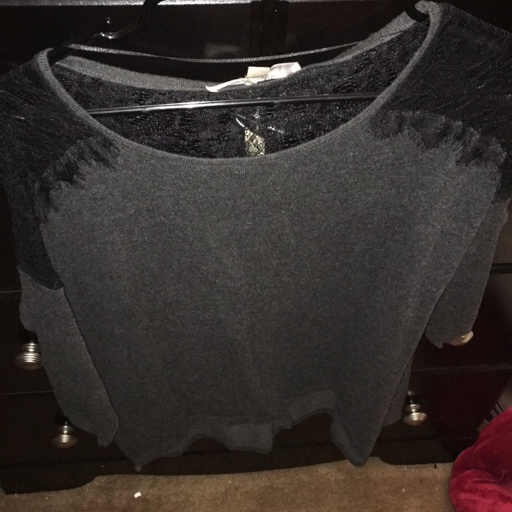 Grey lace sweater